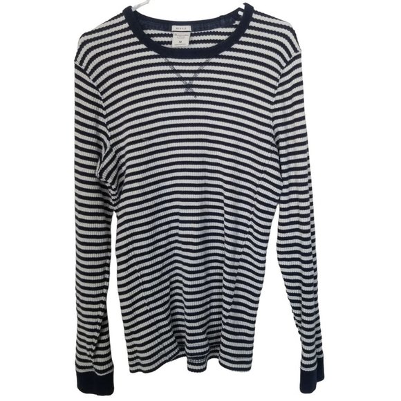 Abercrombie & Fitch Mens M Blue/White Striped Long Sleeve Muscle Thermal T Shirt - Picture 1 of 8